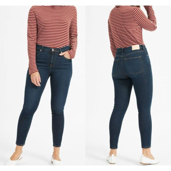 EVERLANE "THE HIGH RISE SKINNY JEAN" DARK WASH SIZE 31 ANKLE - Picture 2 of 11
